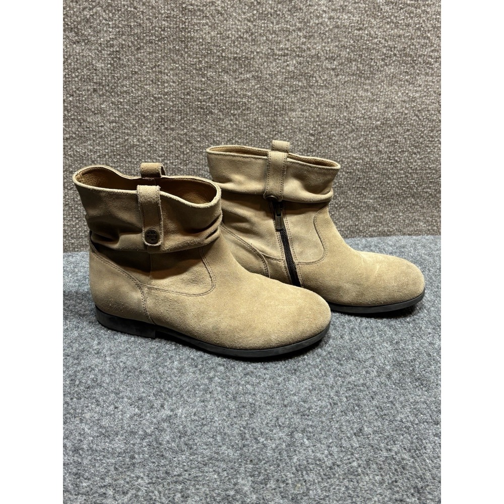Birkenstock Sarnia Boots Womens US 7 EU 37 Grey Taupe Suede Leather Ankle Boot